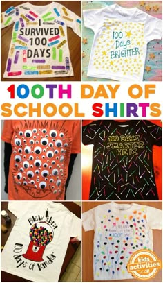 the top 100 days of school shirts for boys and girls to sew, including t - shirts