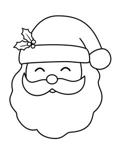 This simple Santa coloring page is perfect for young kids who have the Christmas spirit!  A fun way to turn this into a craft would be to glue cotton balls onto the beard! Worksheet For Christmas For Kids, Simple Fall Coloring Pages, Simple Christmas Coloring Pages For Kids, Christmas Coloring Pages Easy, Easy Christmas Coloring Pages, Santa Crafts Preschool, Cute Coloring Pages Easy, Simple Christmas Coloring Pages, Santa Outline