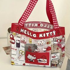 Cute Plastic Handbag, Size 10.6" X 8.4" Hello Kitty Make-up, Hello Kitty Makeup Bag, Hello Kitty Cookies, Hello Kitty Handbags, Sanrio Bag, Hello Kitty Photos, Y2k Shoulder Bag, Clear Tote Bags, Waterproof Tote