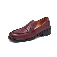 These loafers are designed in a timeless, minimal silhouette, so you'll be sure to wear them often. Made from soft leather, soft bottom that ensure all-day comfort. Wear yours with tailoring and denim alike. Color: Wine Red/Brown/BlackMaterial: Washed CowhideLining: Genuine LeatherInsole: CowhideSole: RubberHeels: 4 cm/1.57"Fit: Medium to Wide, Runs Normal.Origin: Made in China Production Time: About 5-7 days (Any exceptional case will email you, Please pay attention to your email left) Shipping Time: Free Shipping To most locations, delivery time is approximately 5-15 days; We have paid FedEx Option, to most locations, delivery time is approximately 2-8 days. Item No. Dwarves2780 Classic Burgundy Loafers For Office, Burgundy Leather Sole Loafers For Workwear, Burgundy Formal Loafers With Flat Heel, Burgundy Slip-on Loafers For Business, Burgundy Slip-on Leather Shoes For Business, Burgundy Loafers With Rubber Sole And Round Toe, Burgundy Slip-on Office Loafers, Burgundy Leather Flats With Round Toe, Classic Loafers With Studded Rubber Outsoles And Round Toe