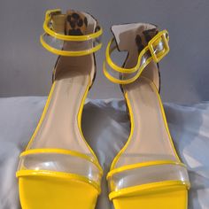 Mustard Yellow And Cheetah Print. New With Original Box. Yellow Low Heel Casual Heels, Trendy Yellow Low Heels, Casual Yellow Low Heel Shoes, Casual Yellow Low Heel Heels, Yellow Casual Sandals With Low Heel, Casual Yellow Sandals With Low Heel, Casual Yellow Low Heel Sandals, Ashley Stewart, Womens Shoes Wedges