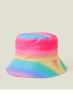 Accessorize Girls Ombre Reversible Bucket Hat - MultiMaterial Content: Outer: Lining: Cotton 100% Lining: Body: Polyester 100%Washing Instructions: Wipe Clean High Top Adidas, Rainbow Ombre, Reversible Bucket Hat, Fascinator Headband, Adidas Shop, Scarf Headband, Waterproof Jewelry, Wedding Bridal Jewellery, By The Beach