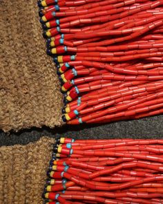 Glass Beads : Authentic Vintage Konyak Naga Red Glass Bead Necklace with Double Circular Metal Clasp Traditional Red Beads With Bead Caps, Konyak Naga, Traditional Red Hand-strung Beaded Necklaces, Tribes Of Nagaland, Naga Tribe, Traditional Ceremonial Hand-strung Beaded Necklaces, Traditional Hand-strung Red Coral Beads, Glass Bead Necklace, Red Glass