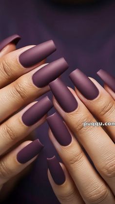 Plum Fall Nails, Eggplant Nails, Purple Fall Nails, Purple Nail Ideas, Autumn Nail Ideas, Autumn Nail Designs, Purple Manicure, Dark Purple Nails, Plum Nails