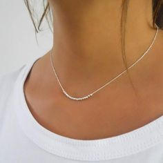 A Delicate Silver Necklace With Shiny Disco Silver Beads. Perfect To Wear On Its Own Or To Layer With More Of Your Necklace Collection. D E T A I L S 925 Sterling Silver Chain. 2mm Sterling Silver Disco Beads Sterling Silver Spring Clasp And Links. L E N G T H 15" + 2" Extender Chain Item No. La11 Elegant Sterling Silver Necklaces With Tiny Beads, Elegant Silver Beaded Necklaces With Satellite Chain, Elegant Silver Beaded Necklace With Satellite Chain, Dainty Necklace With Polished Beads, Sterling Silver Beaded Necklaces With Tiny Beads, Dainty Sterling Silver Necklace With Tiny Beads, Sterling Silver Beaded Necklace For Everyday, Delicate Silver Beaded Necklace With Tiny Beads, Everyday Sterling Silver Beaded Necklace