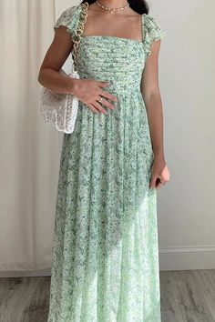 Printed Dresses For Women, Strappy Mini Dress, Flirty Dresses, Mid Length Skirts, Green Midi Dress, Sleeve Midi Dress, Midi Dress With Sleeves, Mid Length Dresses, Printed Midi Dress