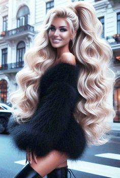 Black Hair With Blonde Extensions, Black Hair With Blonde, Blonde Extensions, Beautiful Blonde Hair, Art Hair, Long Silky Hair, Fabulous Hair, Diy Braids, Super Hair