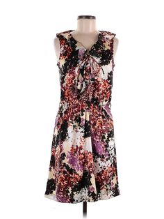 Calvin Klein Casual Dress Size: 6 Black Dresses - used. 97% POLYESTER, 3% SPANDEX, V-Neck, Print, Knee Length, Sleeveless | Calvin Klein Casual Dress: Black Print Dresses - Used - Size 6 Sleeveless Floral Midi Dress For Fall, Calvin Klein Casual Fall Dresses, Fall Floral Print Sleeveless Midi Dress, Calvin Klein Sleeveless Floral Dress, Casual Calvin Klein Knee-length Midi Dress, Calvin Klein Sleeveless Floral Print Dress, Casual V-neck Calvin Klein Dress, Calvin Klein Summer V-neck Dress, Calvin Klein Summer V-neck Midi Dress