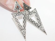 Silver 925 earrings Long Armenian jewelry Designer Artisan jewellery Sterling Black gothic women gift goth earrings Triangle ethnicFREE shipping Worldwide (tracked)STERLING SILVER 925 EARRINGS:Weight: 12 gramsThe length: 5 cm = 2 inchesRING:Weight: 7 grams Shipping time:Europe 3-5 weeks.USA and other countries 3-5 weeksI don`t accept returns and  exchanges.Request a cancellation within: 1 hour of purchase.FREE SHIPPING! Silver Gothic Plug Earrings For Festival, Gothic Silver Drop Earrings, Armenian Jewelry, Alexandrite Jewelry, 925 Earrings, Earrings Triangle, Gothic Women, Goth Earrings, Marcasite Ring