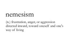 the words nemesism are written in black and white, along with an image of a