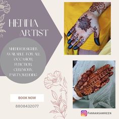 an advertisement for henna artist