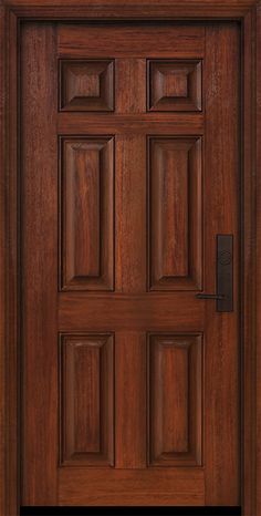 a close up view of a wooden door