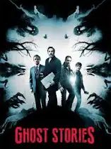 the movie poster for ghost stories starring three men standing in front of an evil background