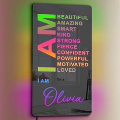 a book with the words i am julia written in different colors and font on it