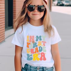 In My First Grade Era Groovy T-Shirt In My Preschool Era, Trendy Kids, Fifth Grade, Fourth Grade, Outfit Combinations, School Fashion, Kids' Fashion, 3rd Birthday