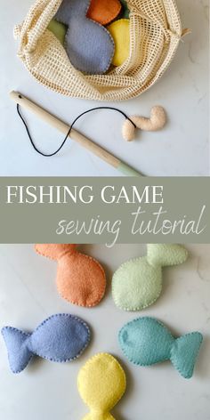 the fish game is made with felt and yarn to make it easier for kids to learn how