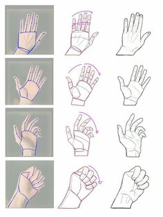 the steps to draw hands in different ways