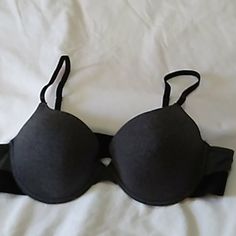 Pushup Bra, New, Never Worn. Has Copper Clasps, Ect. Fitted Gray Push-up Bra, Gray Fitted Push-up Bra, Black Shaping Push-up Bra, Black Fitted Push-up Bra, Gray Stretch Push-up Bra, Black Low-cut Partially Lined Bra, Black V-neck Bra With Removable Pads, Black Micro-elastic Bra With Removable Pads, New Bra