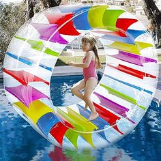 Giant inflatable wheel roller toy #pooltoy #rollerwheel #poolfun Giant Pool Floats, Inflatable Float, Swimming Pool Water, Pool Games