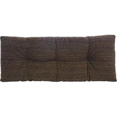 a brown and black pillow on a white background