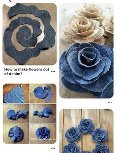 how to make flowers out of denim