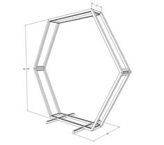 a drawing of a metal frame with measurements