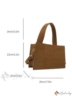 Bird in Bag - Square-Shaped Single Color Fashionable Womens Handbag for Everyday Use Trendy Rectangular Satchel For Day Out, Rectangular Large Capacity Satchel For Day Out, Chic Gift Box Bag, Chic Square Gift Bag, Rectangular Bags With Handles For Day Out, Rectangular Day Out Bag With Handles, Brown Rectangular Bag For Day Out, Rectangular Brown Shoulder Bag For Day Out, Brown Rectangular Shoulder Bag For Day Out