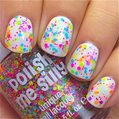 Fun Zone, Colorful Nail, Dots Nails, Glitter Nail Polish, Neon Nails, Glitter Nail