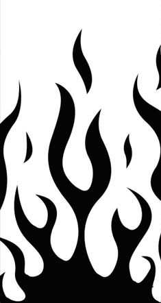 a black and white drawing of flames