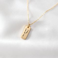 Minimalist Laser Engraved Rectangular Pendant Jewelry, Minimalist Laser Engraved Rectangular Necklace, Minimalist Rectangular Laser Engraved Necklace, Engraved Stainless Steel Rectangular Jewelry, Rectangular Keepsake Jewelry For Mother's Day, Rectangular Stainless Steel Necklaces With Engraved Text, Elegant Rectangular Laser Engraved Necklace, Rectangular Stainless Steel Necklace With Engraved Text, Minimalist Rectangular Necklace With Engraving Option