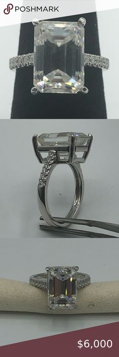 White Diamond Ring With Vs Clarity In Asscher Cut, White Radiant Cut Lab Grown Diamond Ring, White Asscher Cut Diamond Ring With Vs Clarity, Formal White Moissanite Diamond Ring, White Emerald Cut Moissanite Diamond Ring, White Radiant Cut Rings With Diamond Cut, White Gold Ring With Radiant Cut White Topaz, White Moissanite Diamond Cut Ring, White Moissanite Emerald Cut Ring