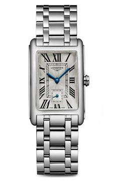 Longines DolceVita Rectangular Bracelet Watch, 23mm x 37mm | Nordstrom Longines Watch, Bracelet Watches Women, Minimalist Watch, Blue Steel, Diamond Watch, Stainless Steel Band, Adjustable Bracelet, Watch Brands