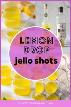 lemon drop jello shots with text overlay