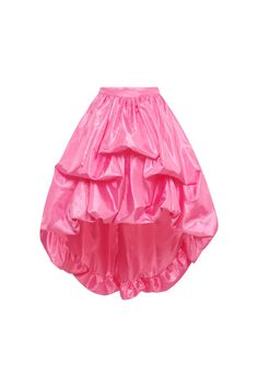 Unleash your inner princess with the Disco Star skirt. This vibrant Shocking Pink skirt boasts a perfectly puffed silhouette, complete with a tiered bubble hem. Crafted from dead stock Polyester Taffeta.  Mid rise fit Tucked up and Mini at the front with a long back Designed to be Fitted at the waist and flare out into Pink Bubble Skirt, Bubble Outfit, Long Pink Skirt, Pixie Party, Volume Skirt, Star Skirt, Bubble Clothes, Princess Skirt, Shocking Pink