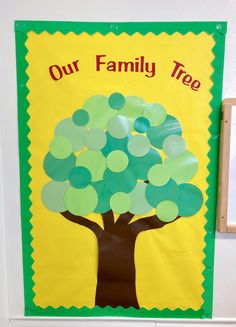 a tree made out of paper with the words our family tree on it