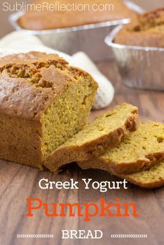 a loaf of greek yogurt pumpkin bread