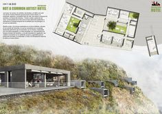 an architectural rendering of a house on top of a mountain