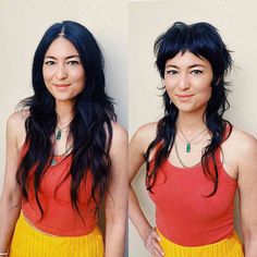 38 Coolest Long Shags with Bangs for a Trendy, New Look Shags With Bangs, Baby Bangs Long Hair, Long Shaggy, Long Shag, Rockabilly Hair