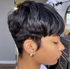 Short Relaxed Hair Pixie, Short Relaxed Hair, Flattering Hairstyles, Hair Pixie