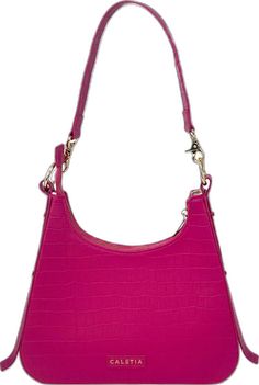 Chic Fashion Satchel, Modern Pink Satchel Hobo Bag, Pink Handheld Baguette Bag For Shopping, Pink Modern Satchel Hobo Bag, Modern Pink Hobo Satchel Bag, Pink Baguette Bag With Top Carry Handle, Pink Top Handle Baguette Bag For Shopping, Modern Pink Hobo Shoulder Bag, Tote Shoulder Bag With Detachable Strap