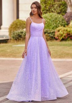 Light Purple Prom Dress Long Simple, Light Purple Sparkly Prom Dress, Prom Dresses Light Purple, Grad Dresses High School, Light Purple Prom Dresses, Square Neckline Prom Dress, Purple Prom Dress Long, Light Purple Prom Dress, Prom Dress Cute