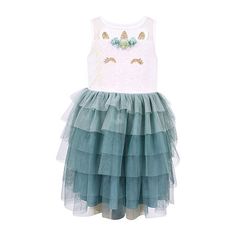 This adorable Lilt little and big girl sleeveless dress will be one of your girl favorites for cosplay or playdates. Its features a sparkling sequin top with a unicorn design and has a crew neckline, and it has a colorful, tiered tutu skirt that is perfect for twirling. Wear it with Mary-Jane shoes or ankle boots.Closure Type: Pullover HeadNeckline: Round NeckSleeve Length: SleevelessApparel Length: 25 InchesDress Length: Knee LengthFiber Content: 100% PolyesterFabric Description: KnitLining Mat Kids Tutu Dress, Tutu Dresses, Unicorn Design, Your Girl, Jane Shoes, A Unicorn, Big Girl, Tutu Skirt, Sequin Top