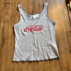 Coca Cola Women’s Tank Top Gray Size Xl Runs Small Fits Like A Large Armpit To Armpit 16” / Lenght 21.5” Nwt Smoke-Free /Home Environment Dream Clothes T-shirts & Tank Tops, 90s Fashion Accessories, Retro Fitted Tank Top, Thrifted Tank Tops, Y2k Cotton Tank Top, Spilled Juice, From The 90s T-shirts & Tank Tops, 90s Tank Top, Vintage Tanks