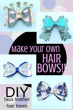 several different types of hair bows with the words make your own hair bows