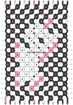 the pattern is made up of black and pink circles