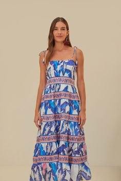 Off-White Blue Foliage Midi Dress – FARM Rio Blue Beach Dress With Straight Neckline, Blue Dress With Straight Neckline For Beach, Blue Straight Neckline Dress For Beach, Blue Midi Dress With Floral Print And Straight Neckline, Blue Floral Print Dress With Straight Neckline, Blue Floral Print Midi Dress With Straight Neckline, Blue Dresses With Floral Print And Straight Neckline, Blue Printed Dresses With Square Neck, Blue Vacation Dress With Straight Neckline