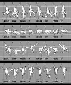 an image of different poses and positions for people to do in the same direction as shown on