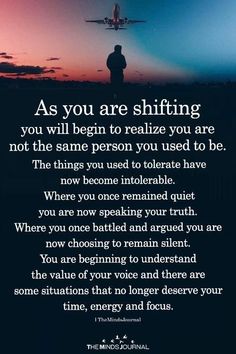 a person standing in the middle of a field with an airplane flying over them and text that reads as you are shifting, you will begin to relive