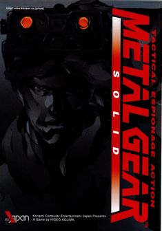 an advertisement for metal gear with a man in helmet and goggles on his head