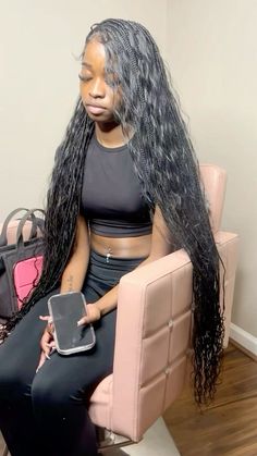 Bhaddie Hairstyle, Flicks Hair, Bohemian Knotless Braids, Cute Weave Hairstyles, Hair Tea, Cute Box Braids Hairstyles, Braided Hairstyles For Teens